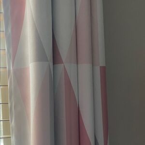 Geometric Pink and Gray Curtain